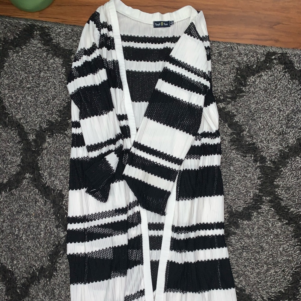 White and Black Cardigan